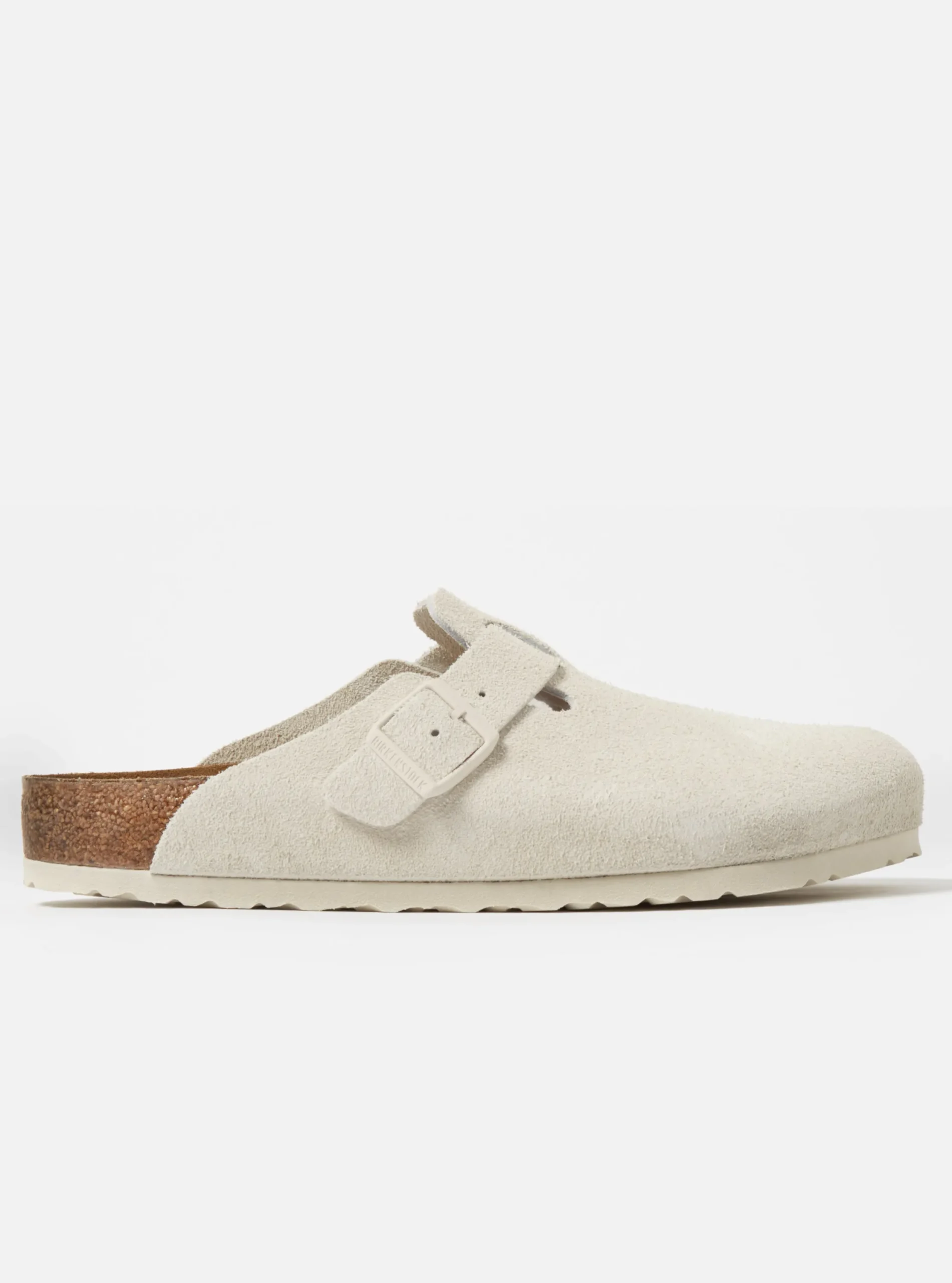 Outlet Birkenstock Boston In Antique White Suede Men Footwear.
