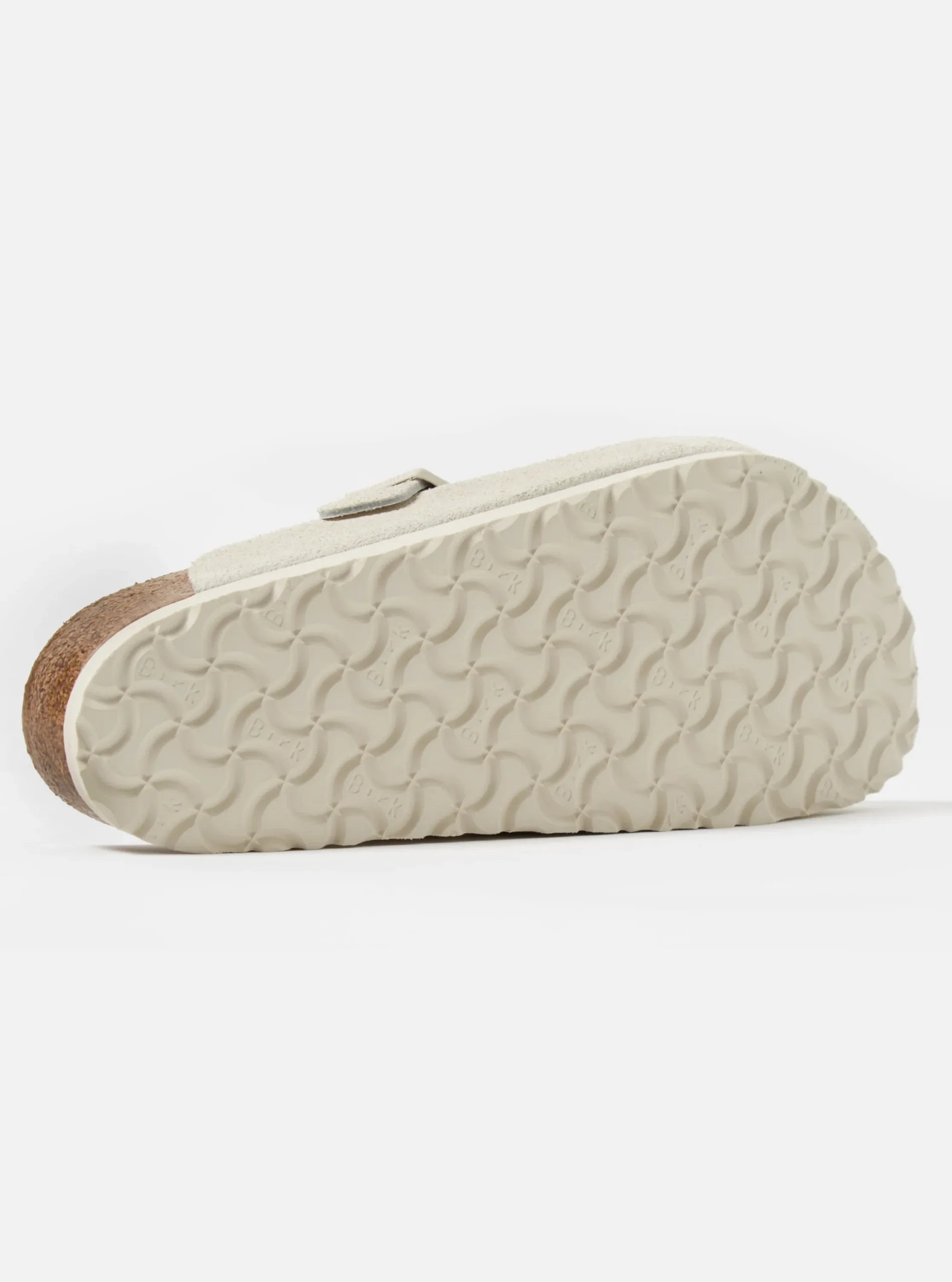 Outlet Birkenstock Boston In Antique White Suede Men Footwear.
