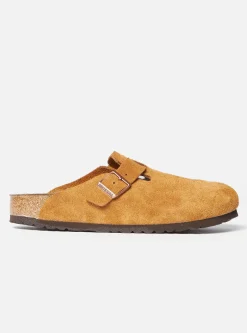 Best Birkenstock Soft Footbed Boston In Mink Suede Men Footwear.