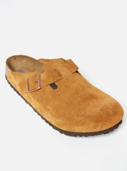 Best Birkenstock Soft Footbed Boston In Mink Suede Men Footwear.