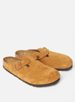 Best Birkenstock Soft Footbed Boston In Mink Suede Men Footwear.
