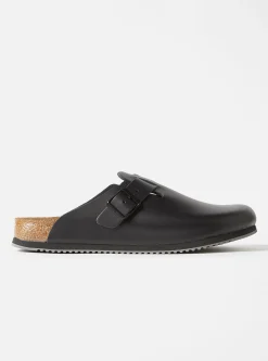 Online Birkenstock Supergrip Boston In Black Natural Leather Men Footwear.