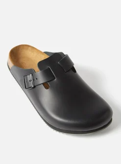 Online Birkenstock Supergrip Boston In Black Natural Leather Men Footwear.