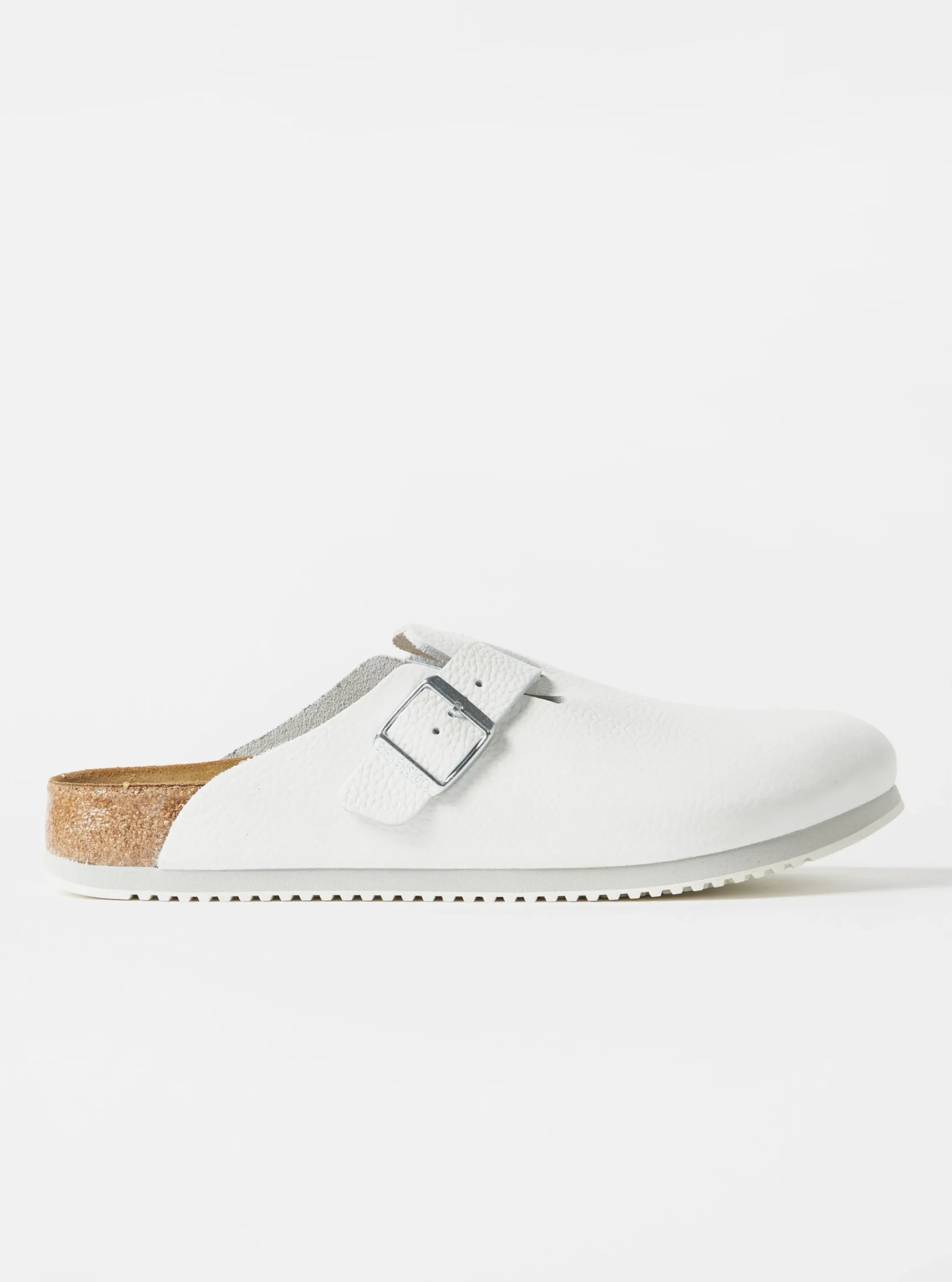 Discount Birkenstock Supergrip Boston In White Natural Leather Men Footwear.