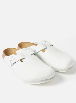 Discount Birkenstock Supergrip Boston In White Natural Leather Men Footwear.