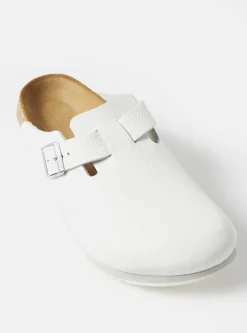 Discount Birkenstock Supergrip Boston In White Natural Leather Men Footwear.