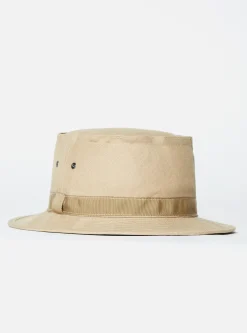 Shop Cableami® Pork Pie Hat In Beige Linen/Cotton Oxford Men Accessories.