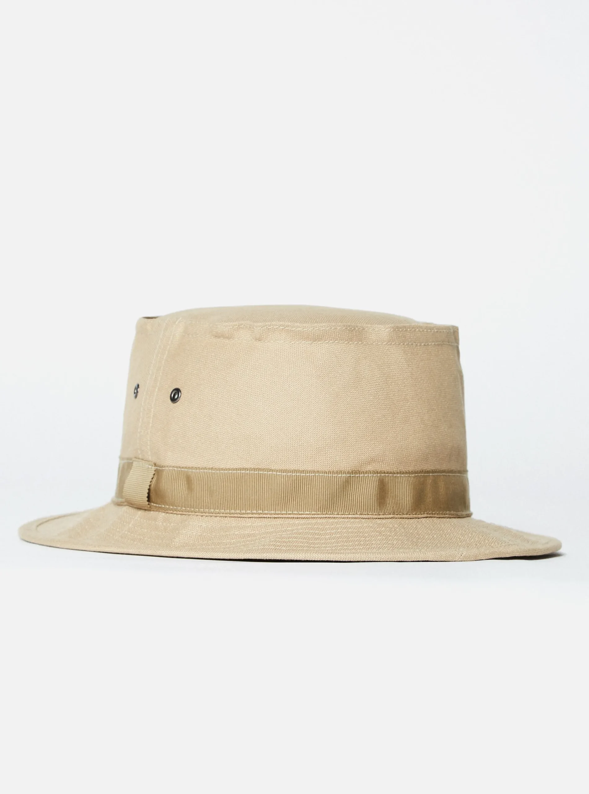 Shop Cableami® Pork Pie Hat In Beige Linen/Cotton Oxford Men Accessories.