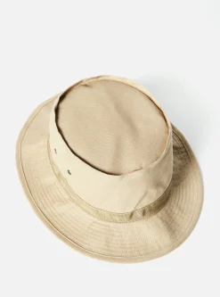 Shop Cableami® Pork Pie Hat In Beige Linen/Cotton Oxford Men Accessories.