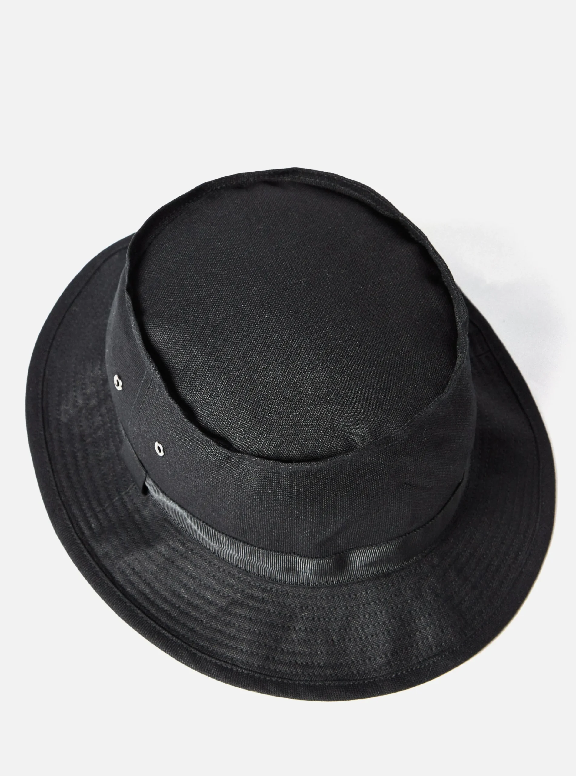 Fashion Cableami® Pork Pie Hat In Black Linen/Cotton Oxford Men Accessories.