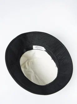 Fashion Cableami® Pork Pie Hat In Black Linen/Cotton Oxford Men Accessories.