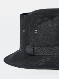 Fashion Cableami® Pork Pie Hat In Black Linen/Cotton Oxford Men Accessories.