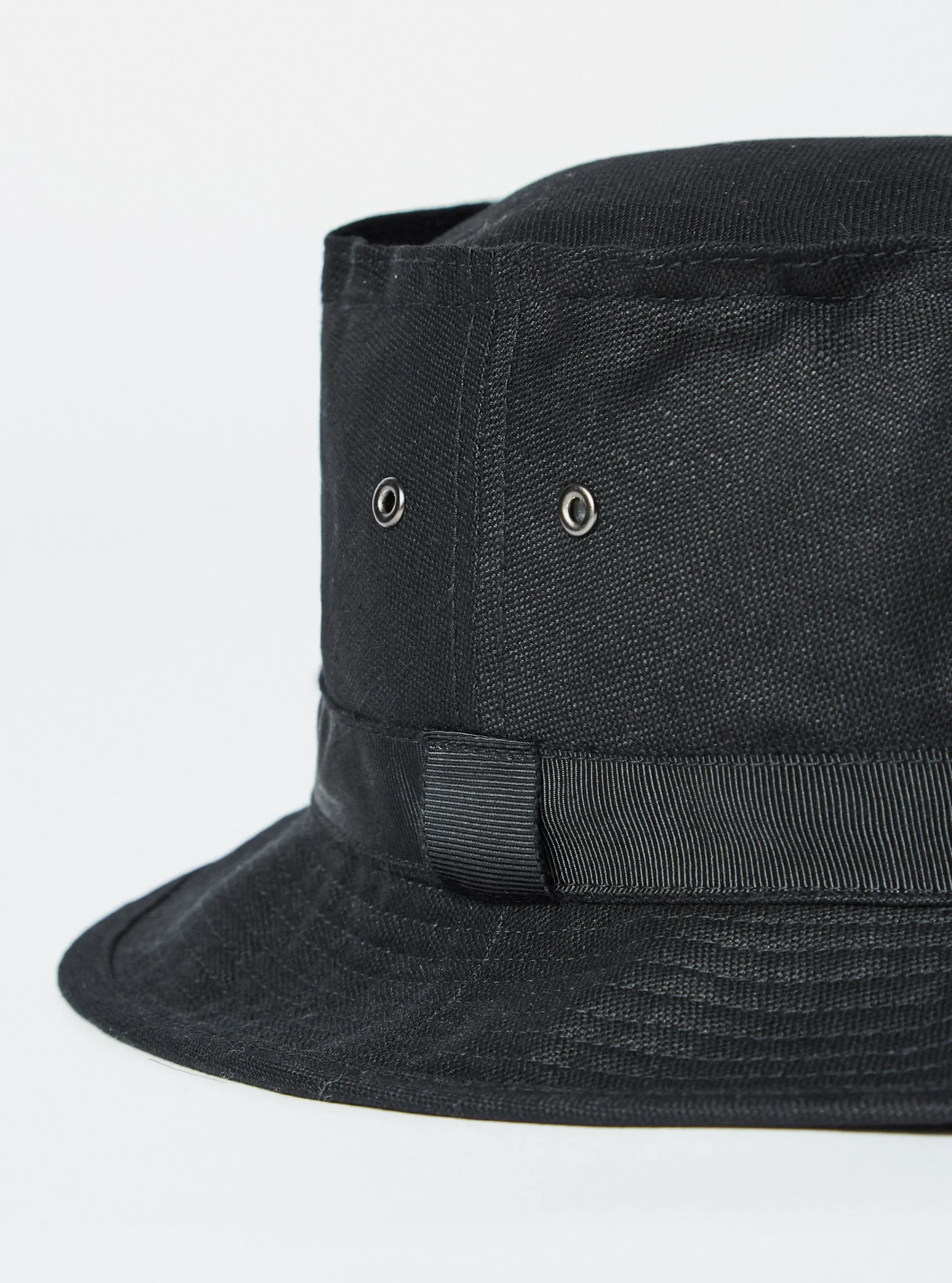 Fashion Cableami® Pork Pie Hat In Black Linen/Cotton Oxford Men Accessories.