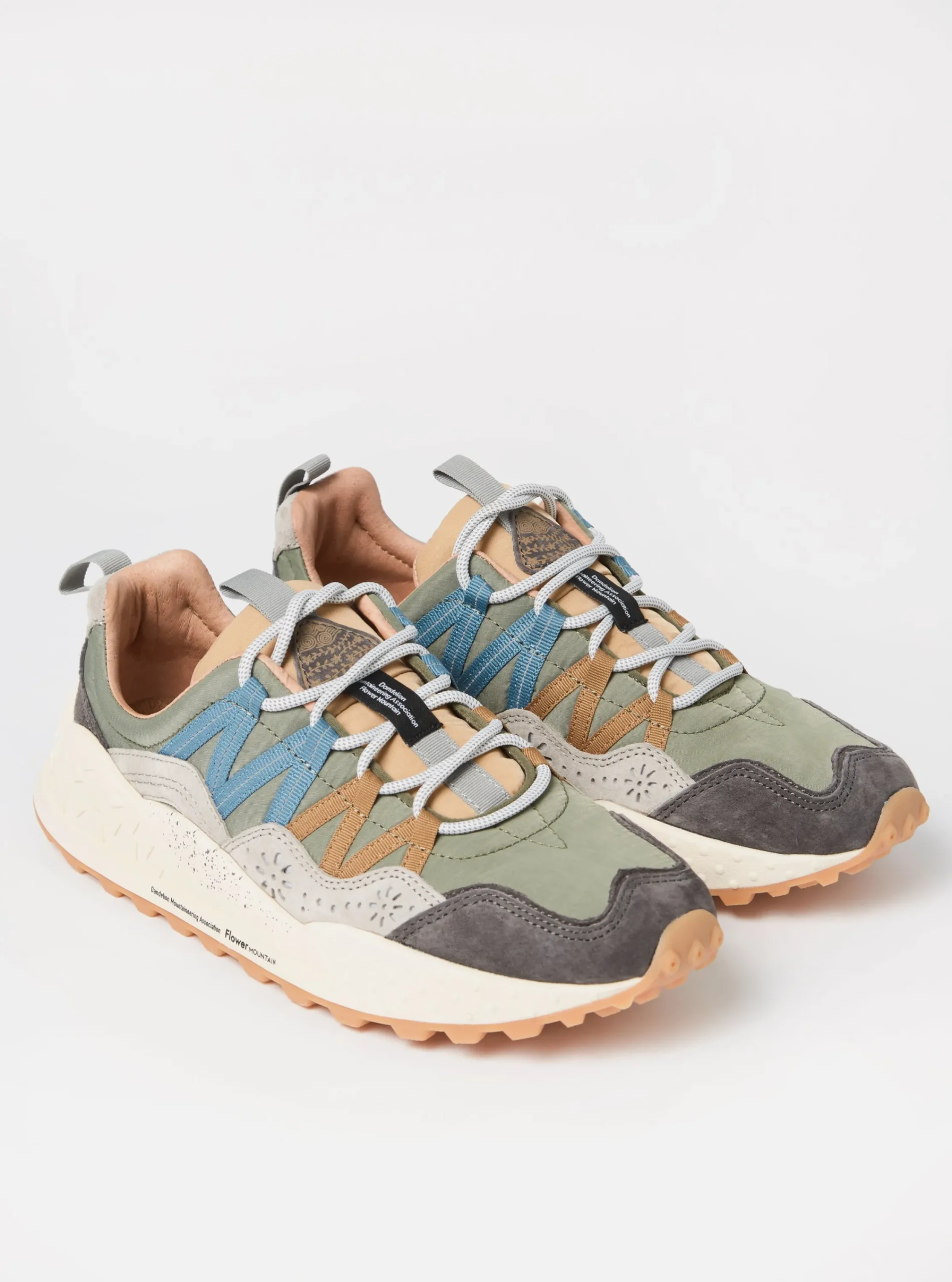 Shop Flower Mountain Washi Uni In Military Beige Suede/Nylon Men Footwear.
