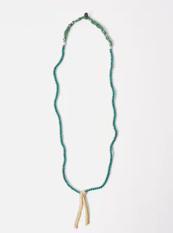 Outlet Mikia Necklace In Malachite 4Mm Stone/Heishi Bead/Bandana Men Jewellery.