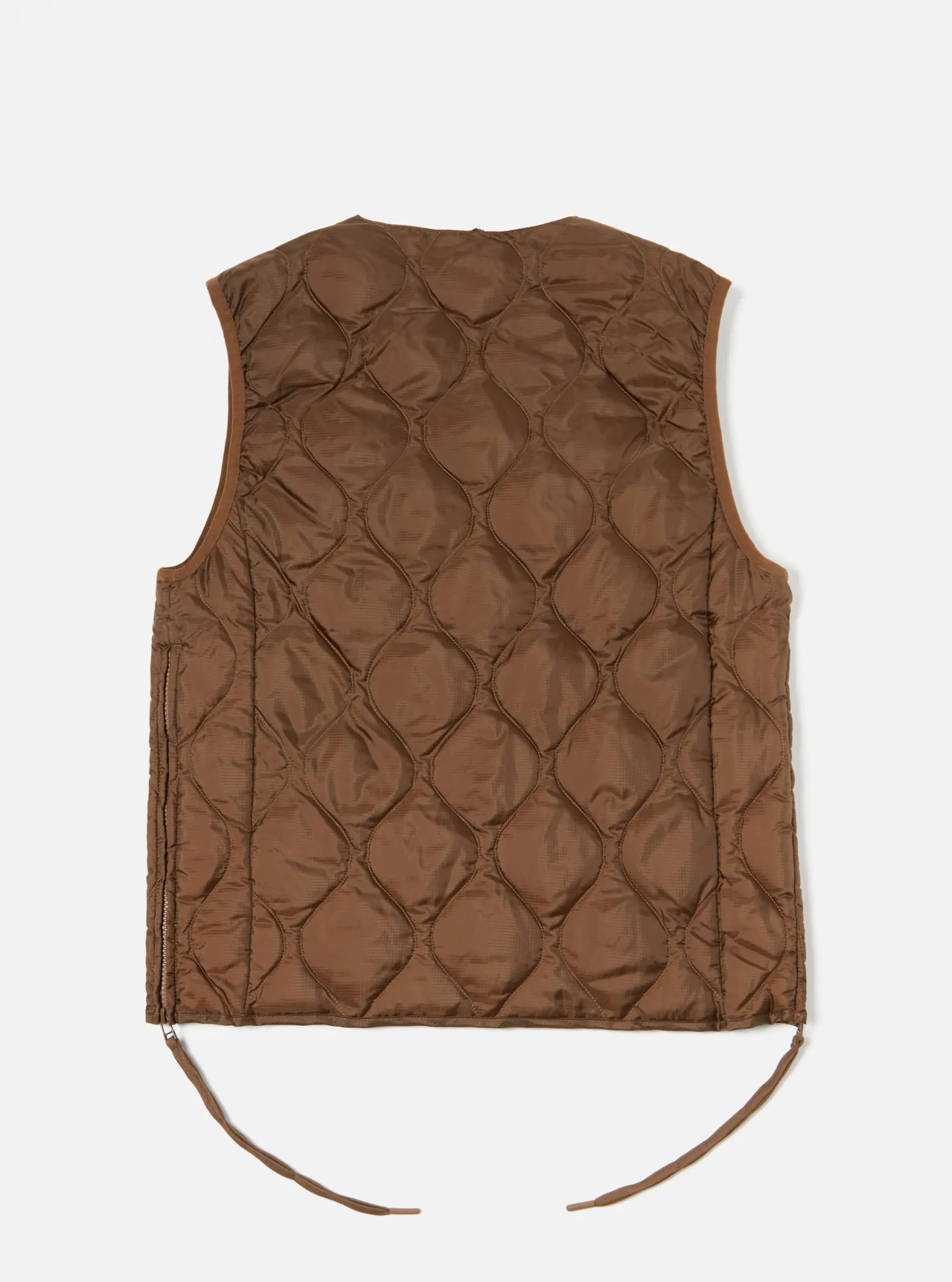 Shop Taion By F/Ce. Packable Down Vest In Brown Nylon Ripstop/Duck Down Men Waistcoats & Gilets.