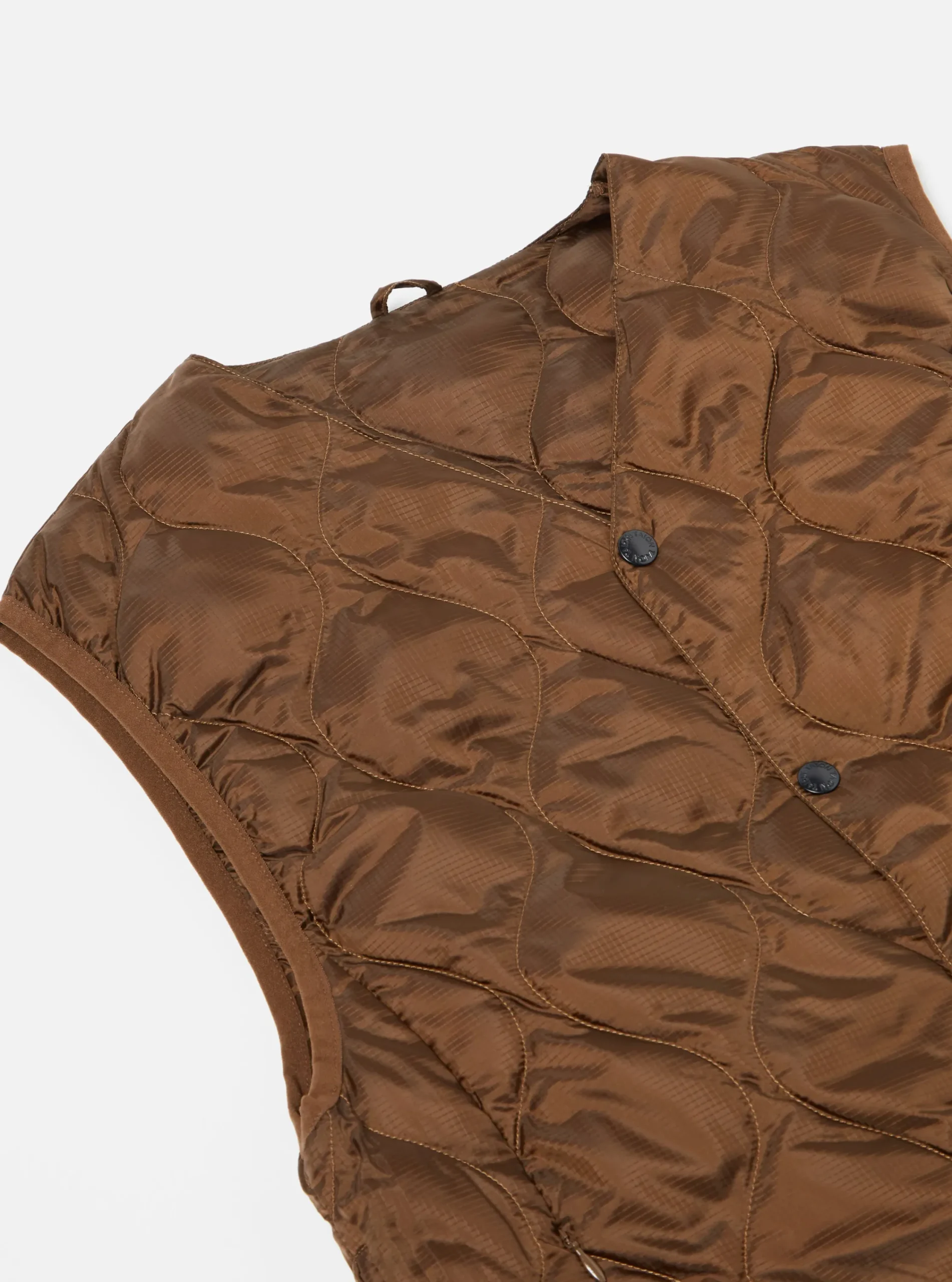 Shop Taion By F/Ce. Packable Down Vest In Brown Nylon Ripstop/Duck Down Men Waistcoats & Gilets.