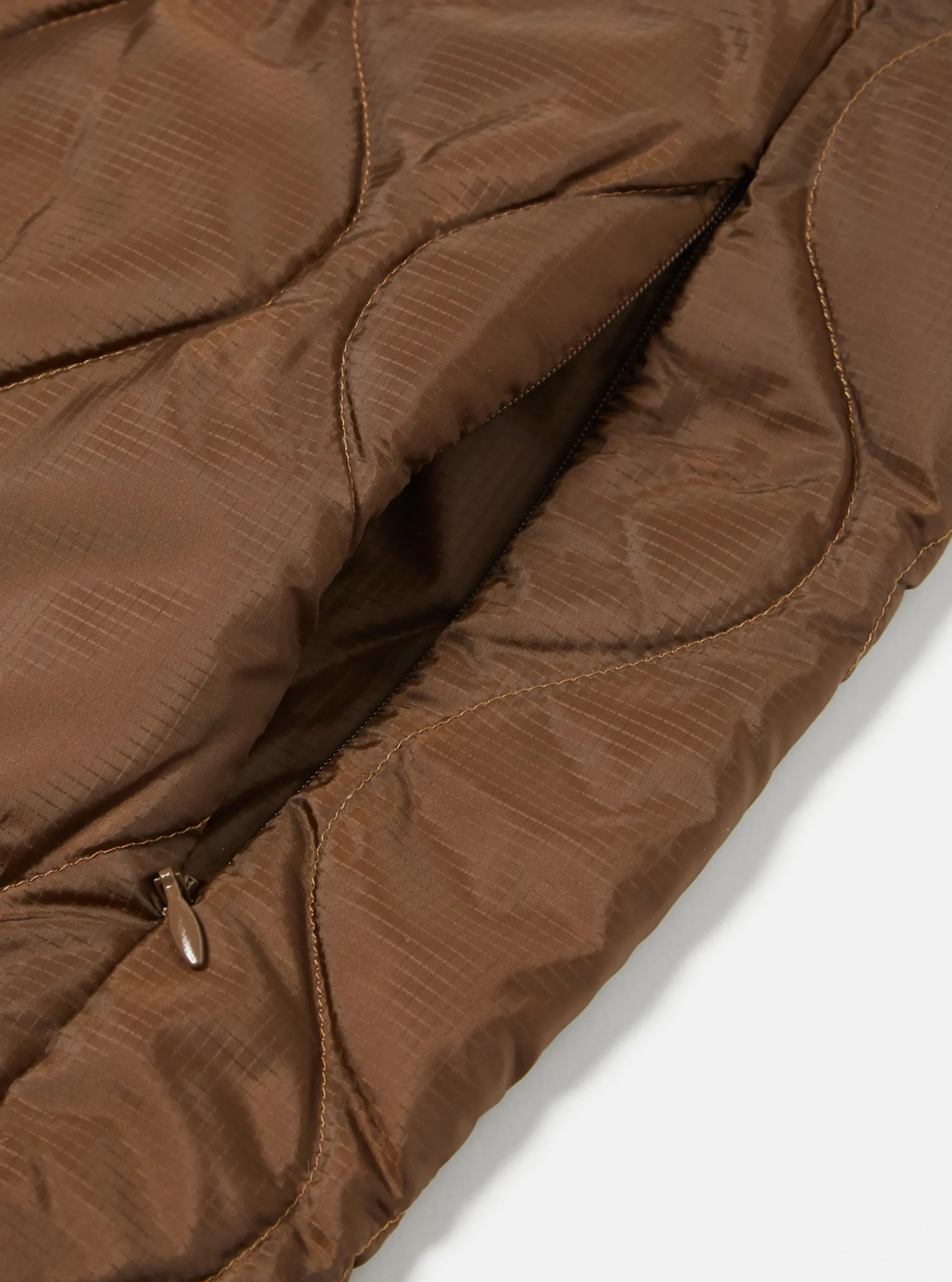 Shop Taion By F/Ce. Packable Down Vest In Brown Nylon Ripstop/Duck Down Men Waistcoats & Gilets.