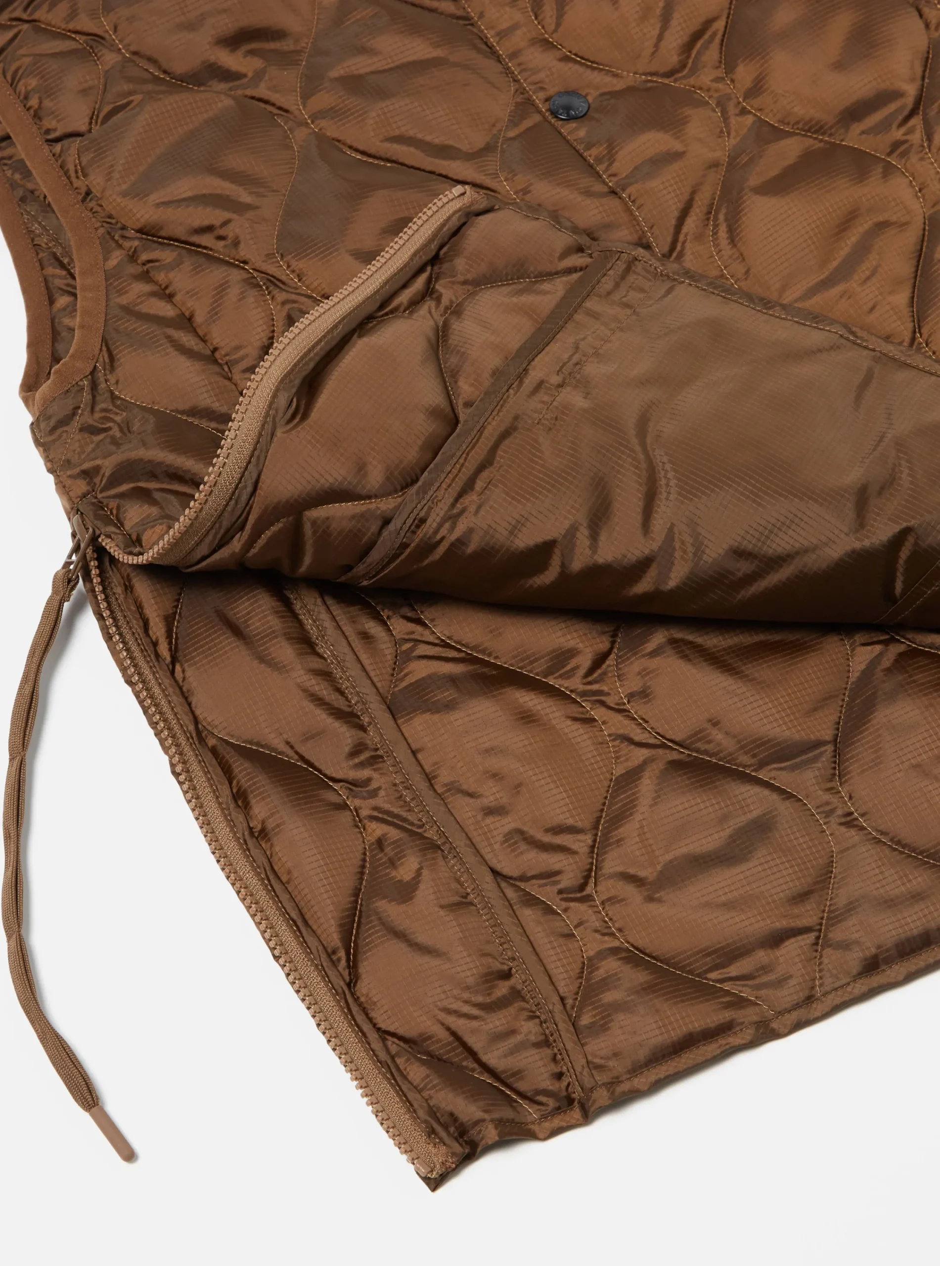 Shop Taion By F/Ce. Packable Down Vest In Brown Nylon Ripstop/Duck Down Men Waistcoats & Gilets.