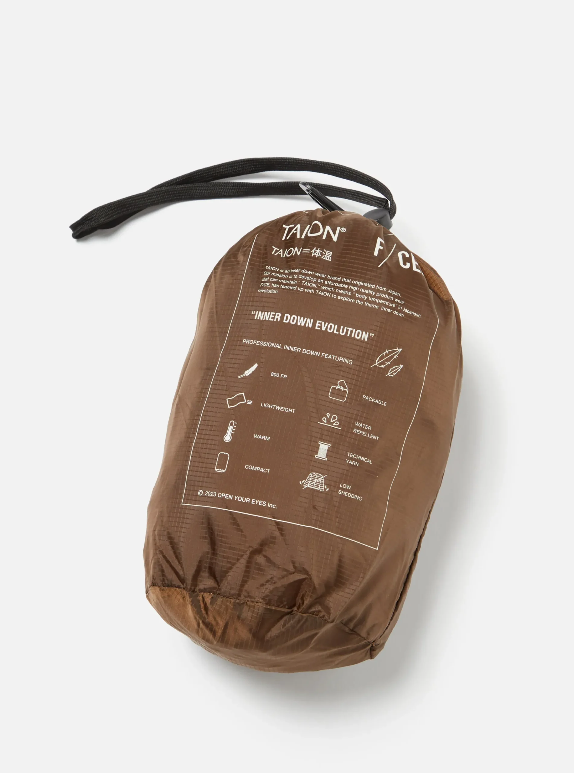Shop Taion By F/Ce. Packable Down Vest In Brown Nylon Ripstop/Duck Down Men Waistcoats & Gilets.