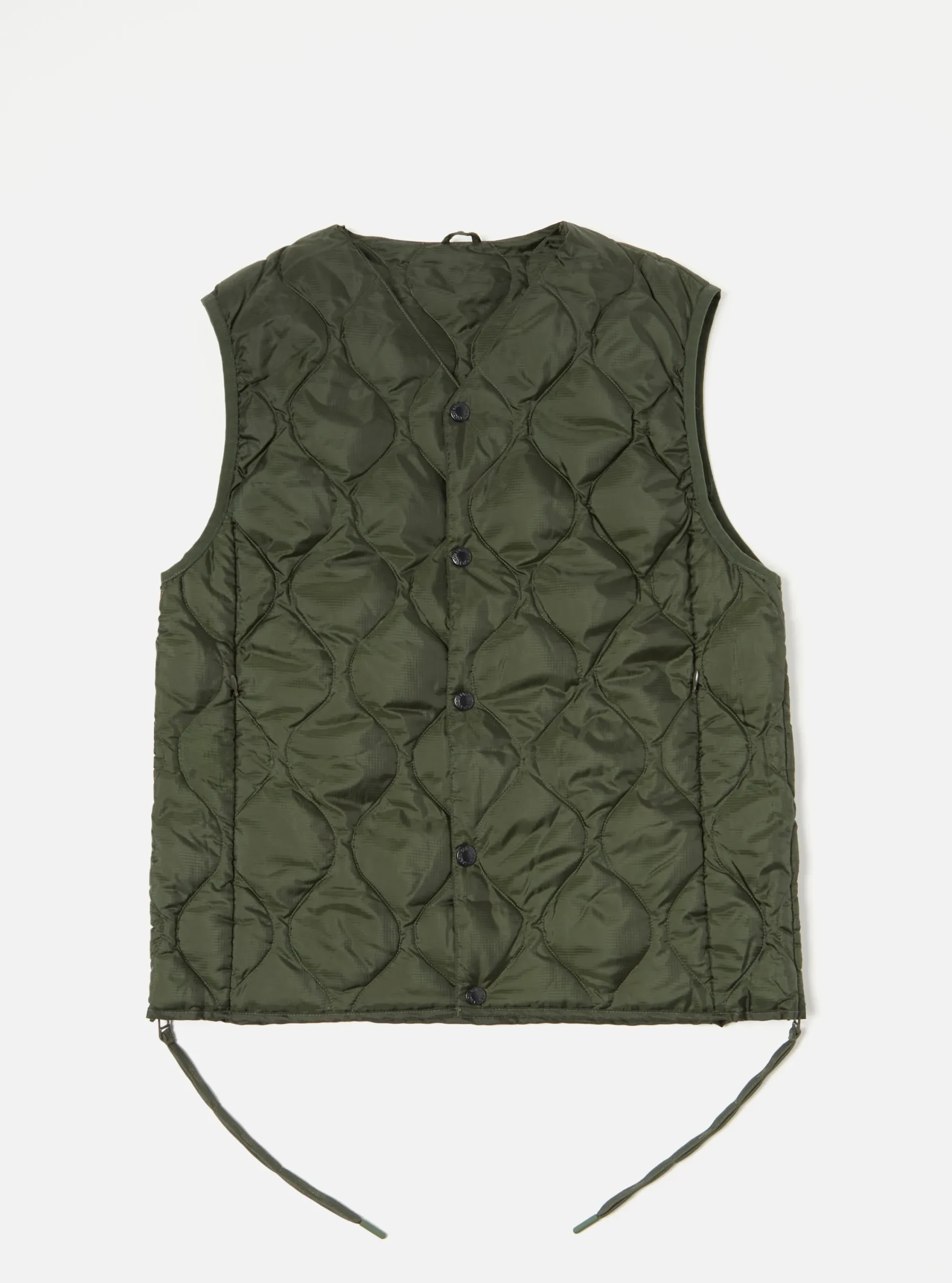 Flash Sale Taion By F/Ce. Packable Down Vest In Olive Nylon Ripstop/Duck Down Men Waistcoats & Gilets.
