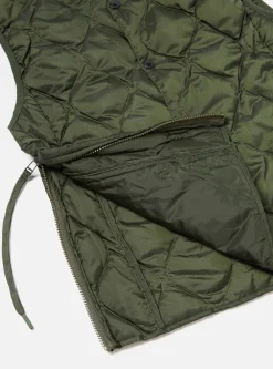 Flash Sale Taion By F/Ce. Packable Down Vest In Olive Nylon Ripstop/Duck Down Men Waistcoats & Gilets.