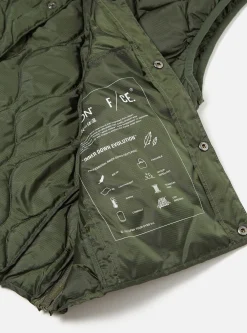 Flash Sale Taion By F/Ce. Packable Down Vest In Olive Nylon Ripstop/Duck Down Men Waistcoats & Gilets.