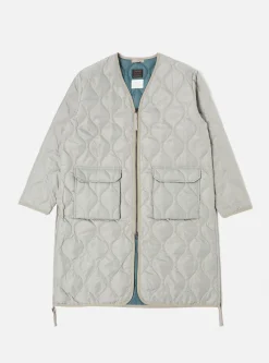 Store Taion Long Military V Neck Zip Down Coat In Sage Green Ripstop Men Coats & Outerwear.