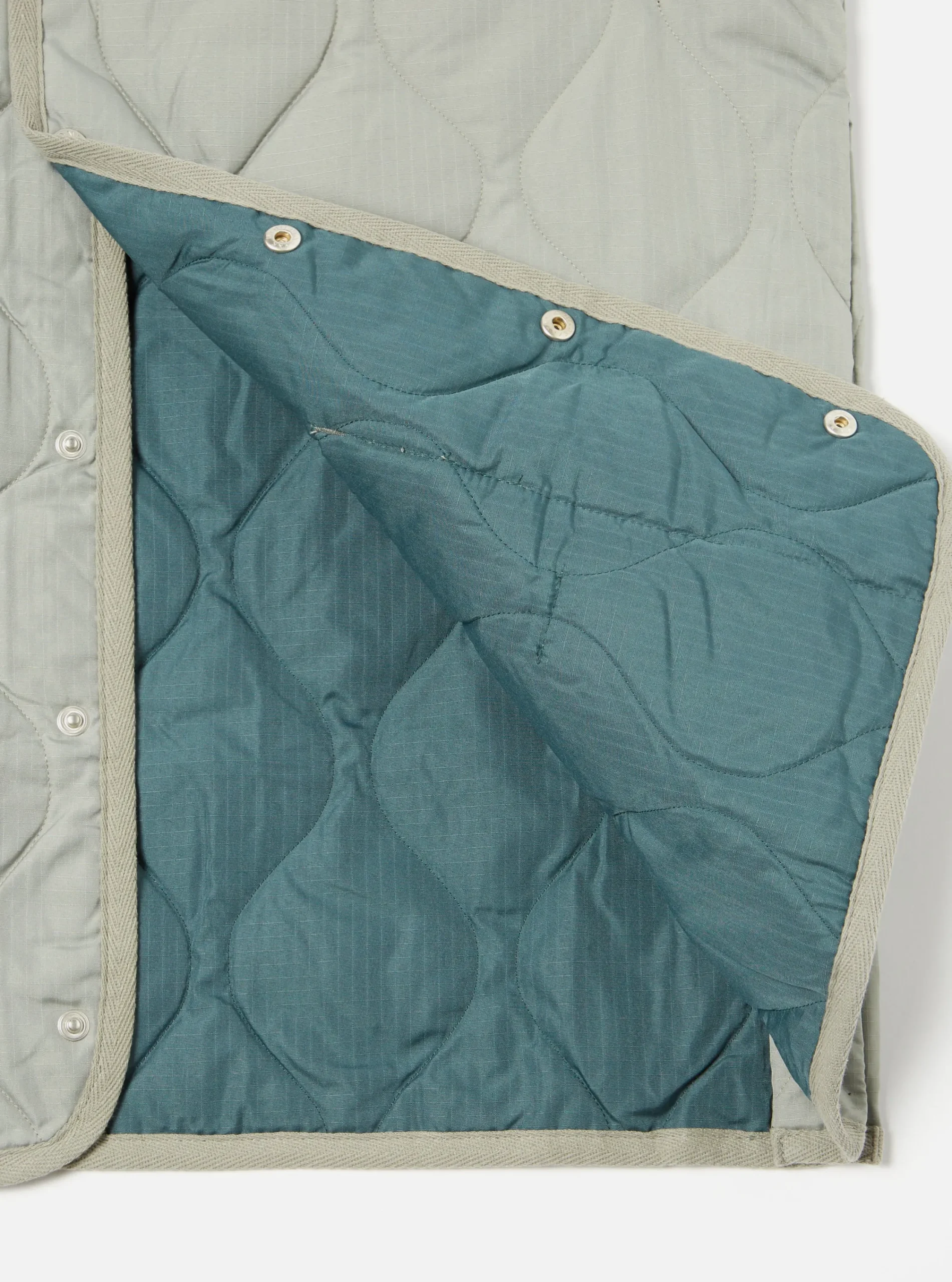 Clearance Taion Military Crew Neck Down Vest In Sage Green Ripstop Men Waistcoats & Gilets.