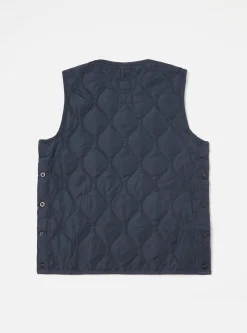 Fashion Taion Military Crew Neck Down Vest In Dark Navy Ripstop Men Waistcoats & Gilets.
