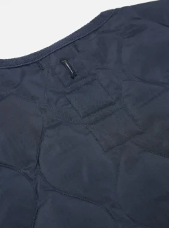 Fashion Taion Military Crew Neck Down Vest In Dark Navy Ripstop Men Waistcoats & Gilets.