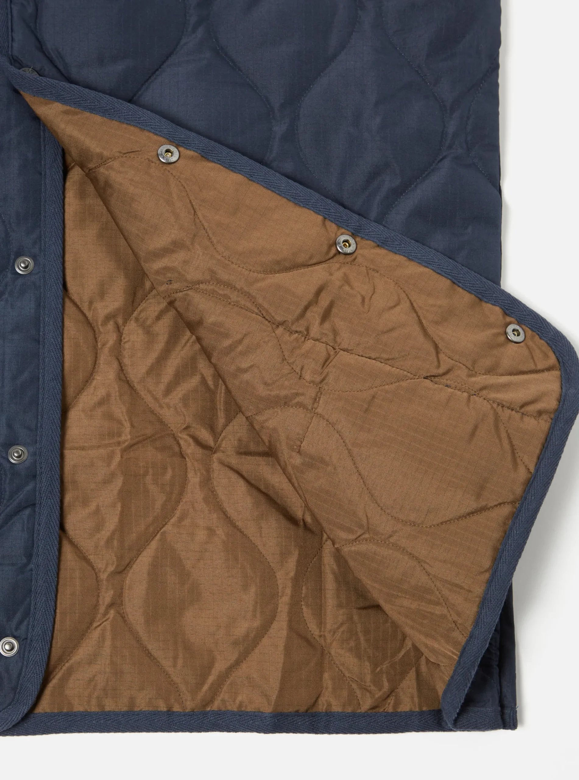 Fashion Taion Military Crew Neck Down Vest In Dark Navy Ripstop Men Waistcoats & Gilets.