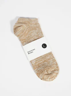 Hot Ankle Slub Sock In Dark Sand Slub Knit Men Underwear & Socks.