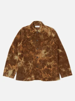 Shop Bakers Jacket In Brown Hand-Dyed Japanese Cord Men Jackets.