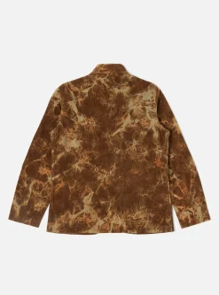 Shop Bakers Jacket In Brown Hand-Dyed Japanese Cord Men Jackets.