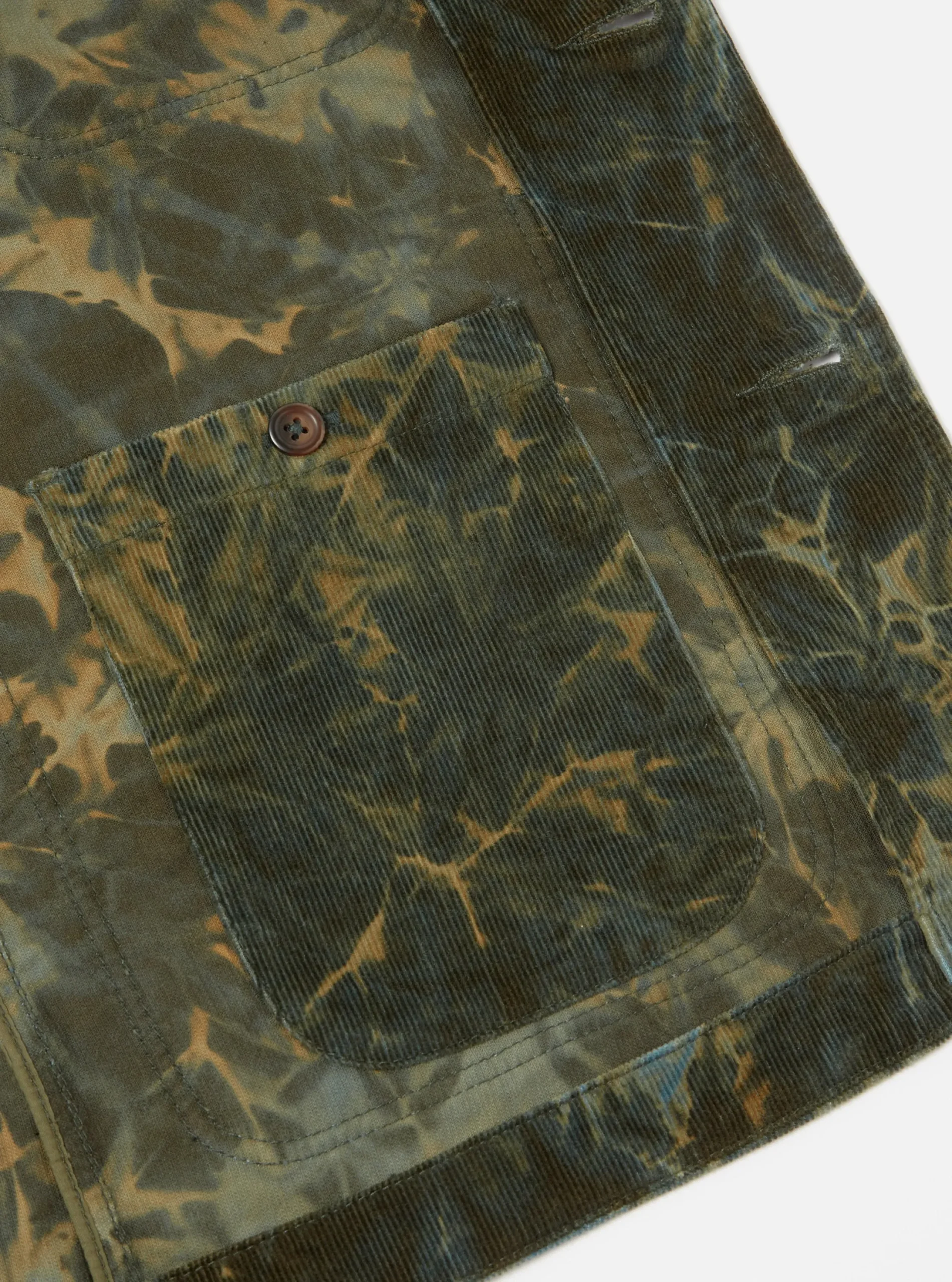 Best Bakers Jacket In Green Hand-Dyed Japanese Cord Men Jackets.