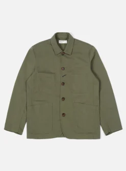 Best Sale Bakers Jacket In Light Olive Twill Men Jackets.