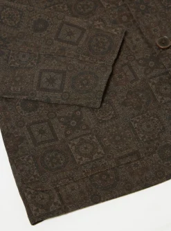 Shop Bakers Jacket In Black Japanese Print Twill Men Jackets.