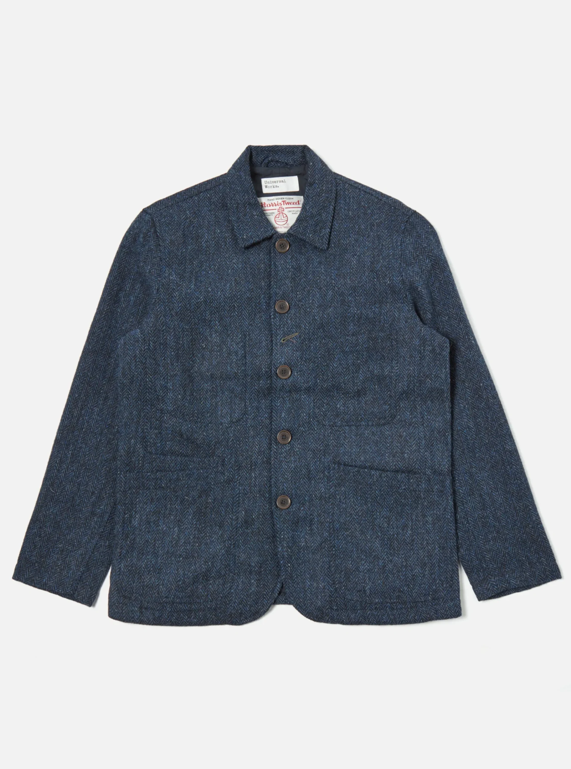 Clearance Bakers Jacket In Navy Herringbone Harris Tweed Men Coats & Outerwear.
