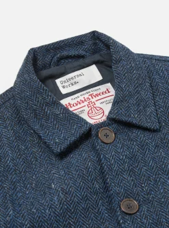 Clearance Bakers Jacket In Navy Herringbone Harris Tweed Men Coats & Outerwear.