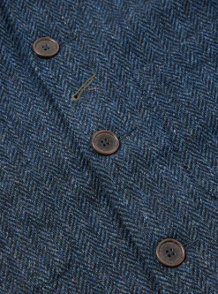 Clearance Bakers Jacket In Navy Herringbone Harris Tweed Men Coats & Outerwear.