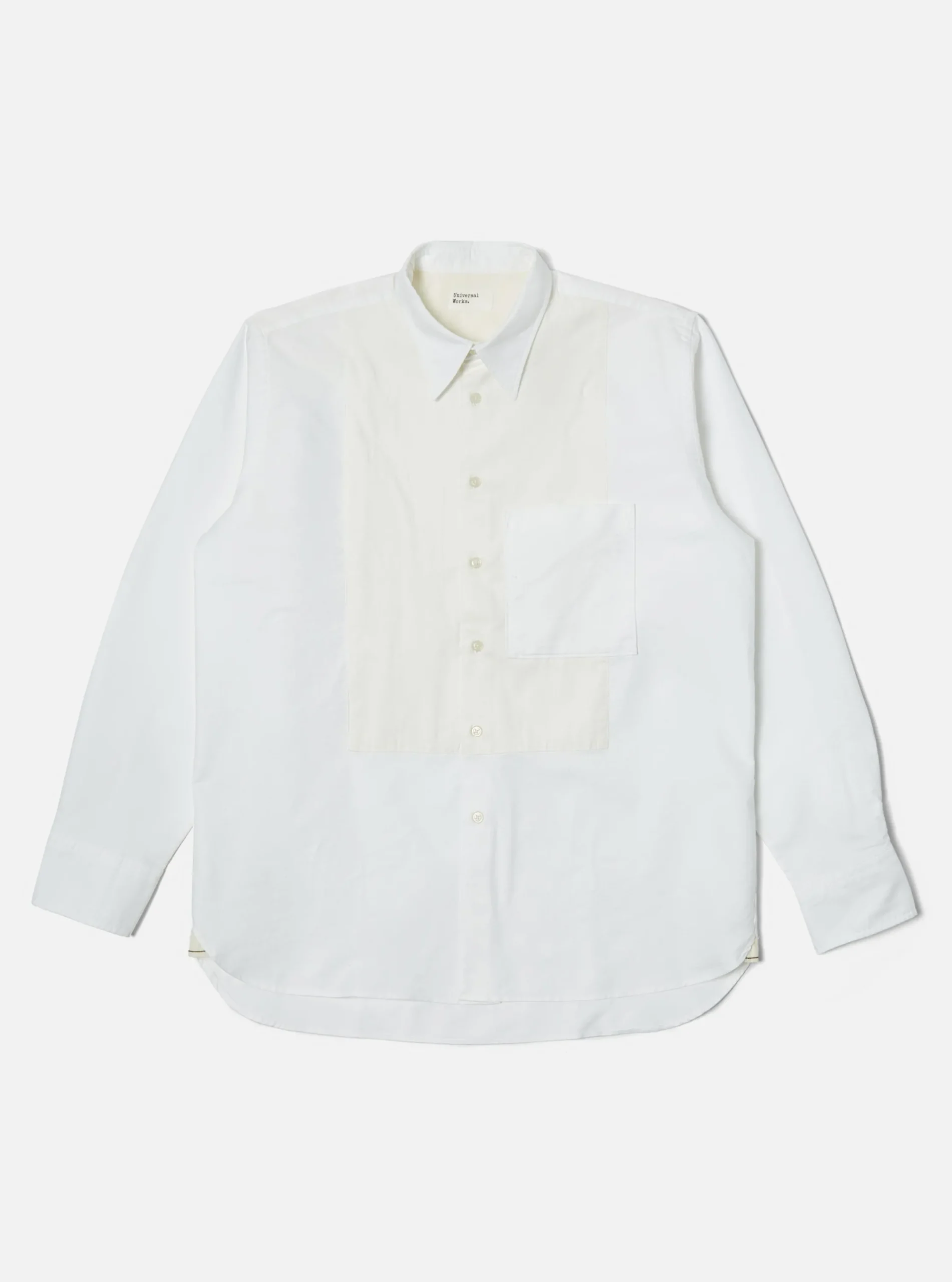 Cheap Bib Front Shirt In White Oxford/Cord Mix Men Shirts.