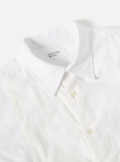 Cheap Bib Front Shirt In White Oxford/Cord Mix Men Shirts.