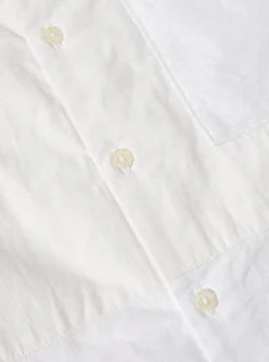 Cheap Bib Front Shirt In White Oxford/Cord Mix Men Shirts.