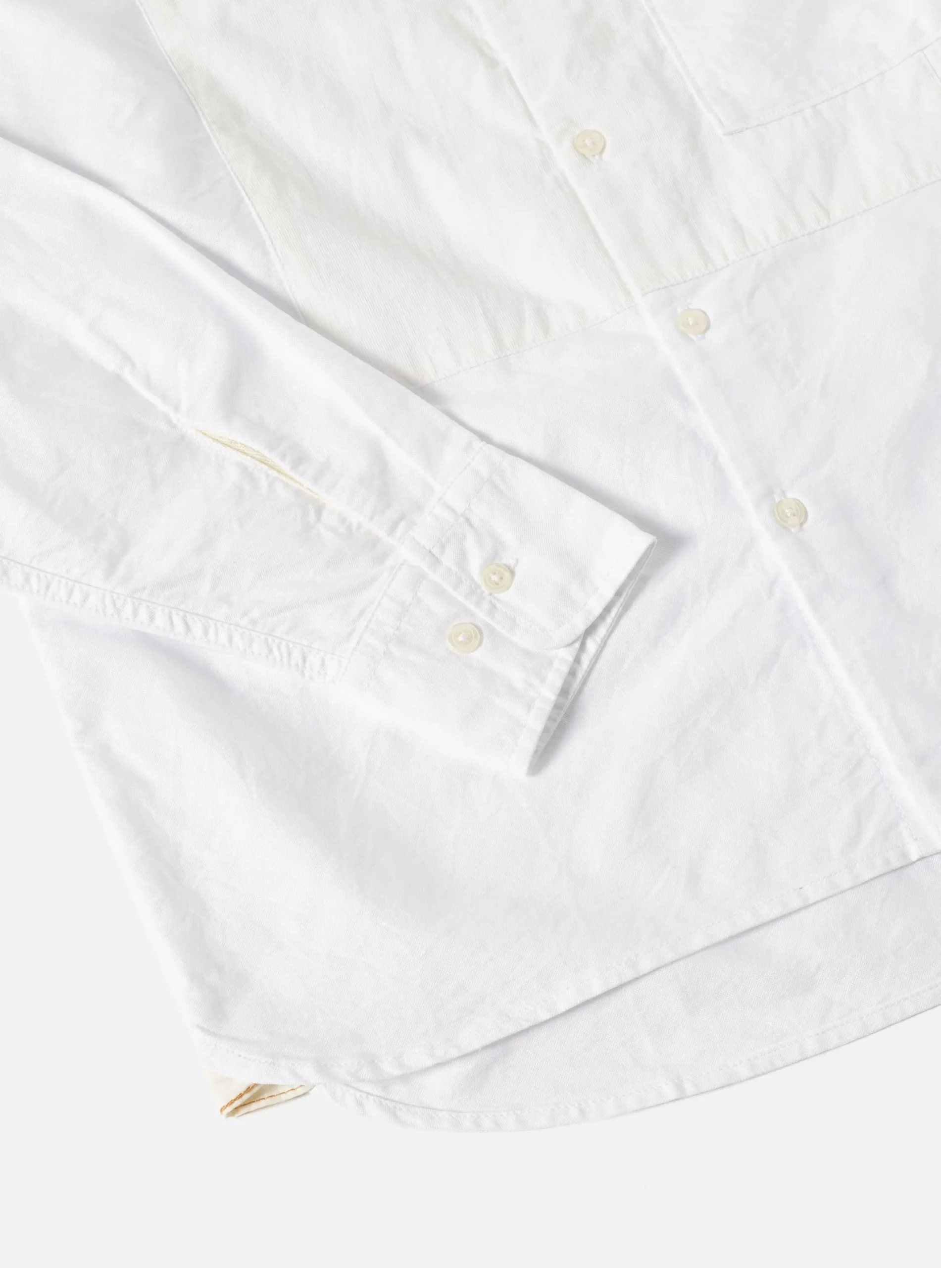 Cheap Bib Front Shirt In White Oxford/Cord Mix Men Shirts.