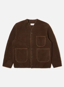 Cheap Blanket Cardigan In Brown Studio Wool Mix Men Fleece.