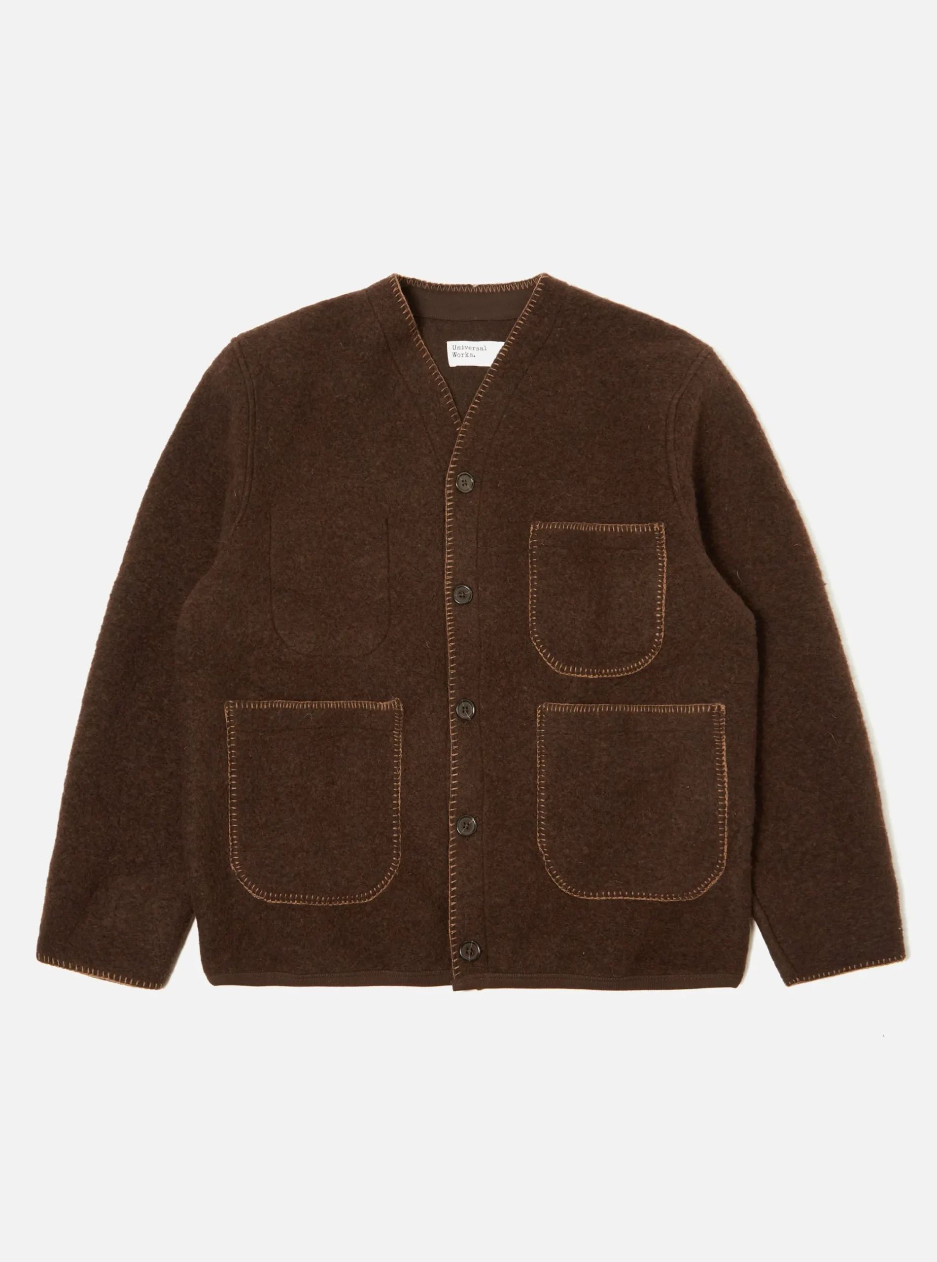 Cheap Blanket Cardigan In Brown Studio Wool Mix Men Fleece.