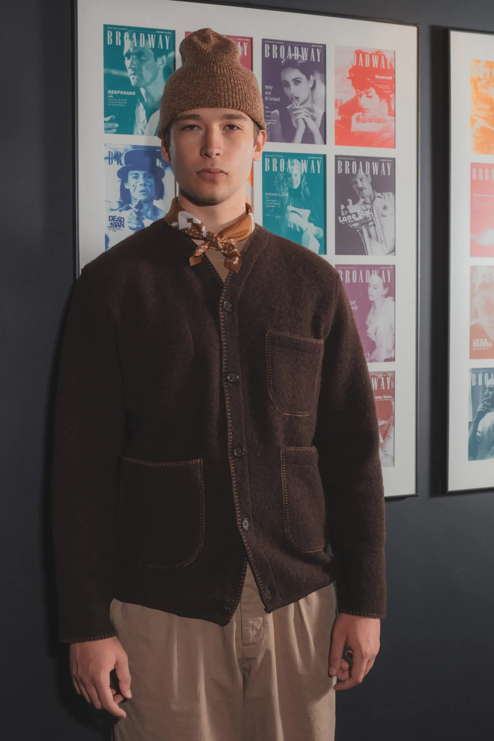 Cheap Blanket Cardigan In Brown Studio Wool Mix Men Fleece.