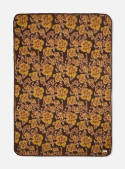 Fashion Blanket In Brown Flower Fleece Men Accessories.