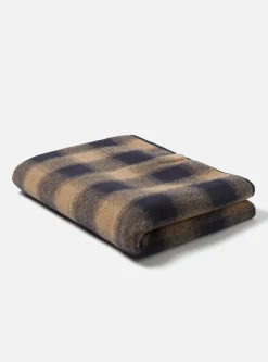 Store Blanket In Navy Mix Wool Fleece Men Accessories.